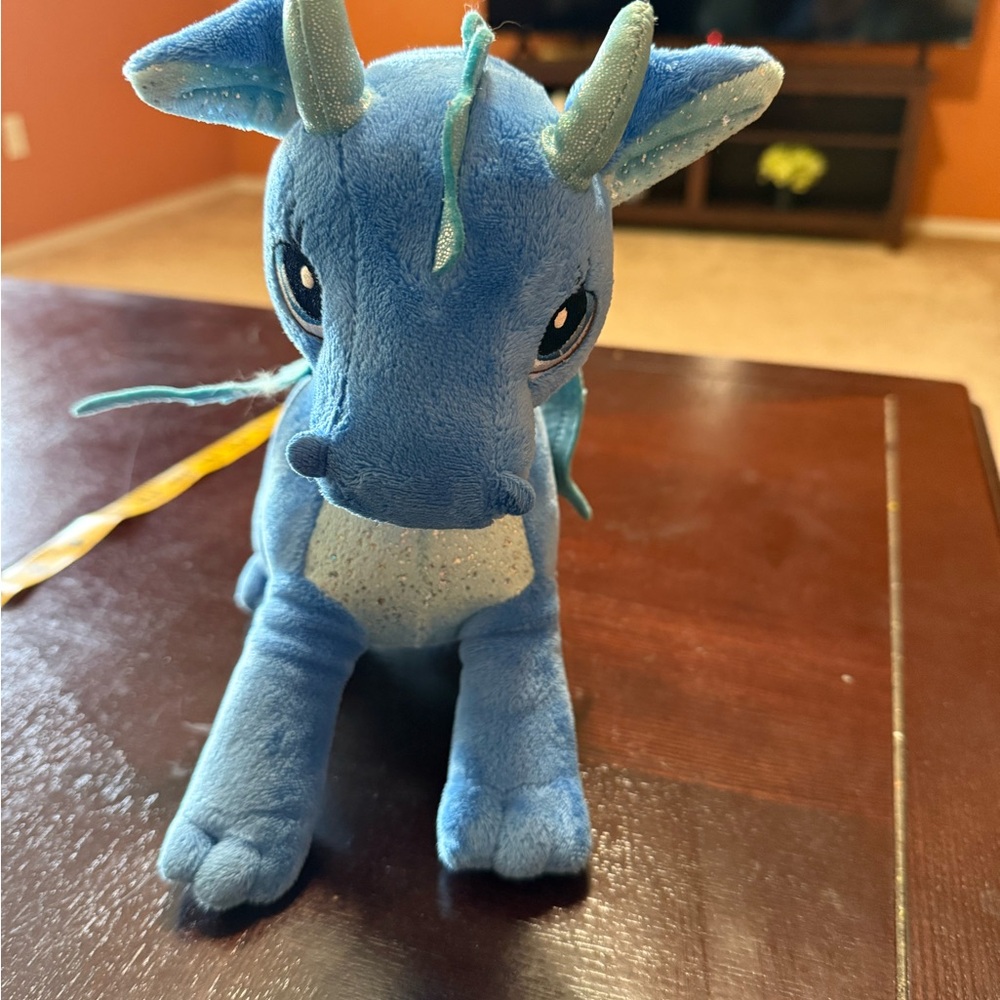 Aurora sparkle tales Blue Plush Dragon Stuffed Toy - Soft Kids Plushie